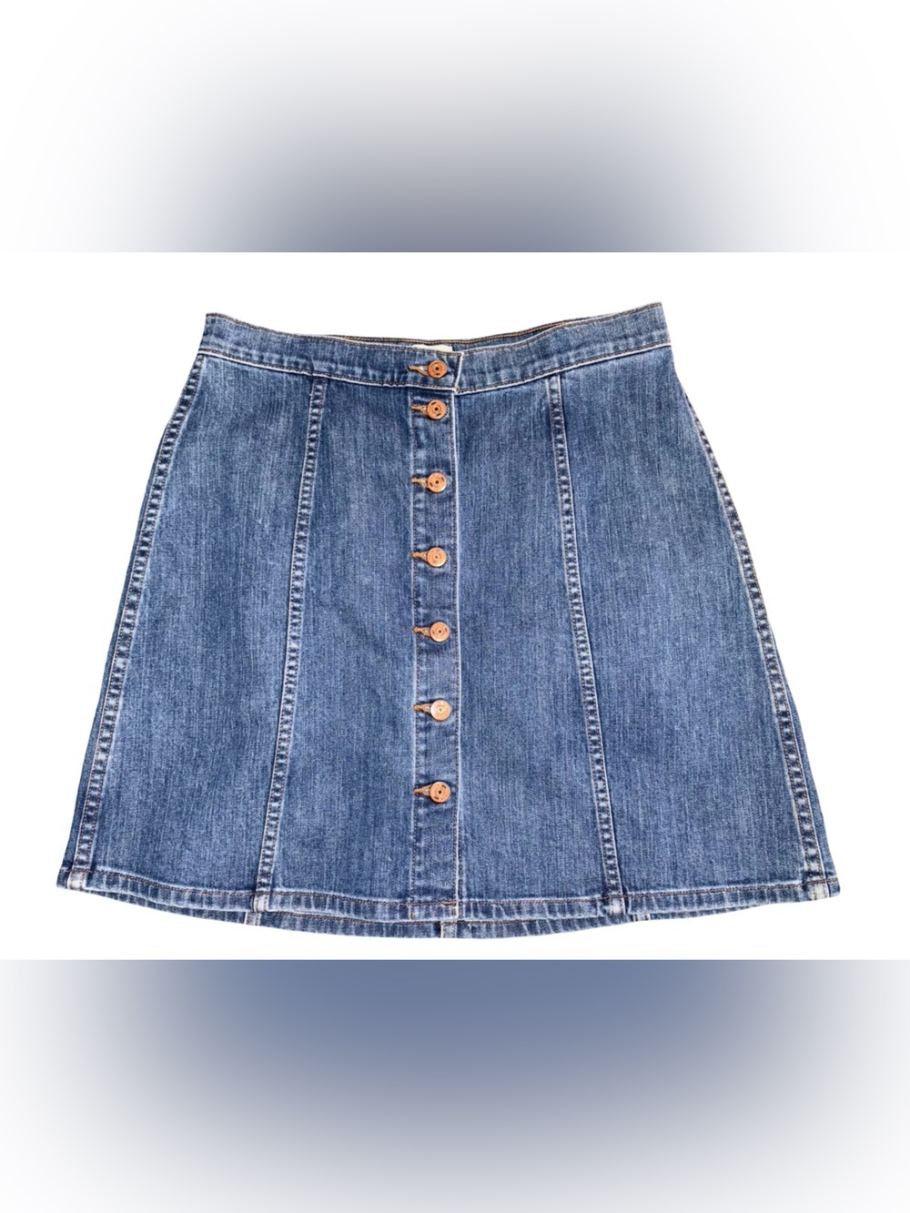 J.Crew Denim Mini Skirt Button Front Size 30 Blue Jean Skirt Y2K